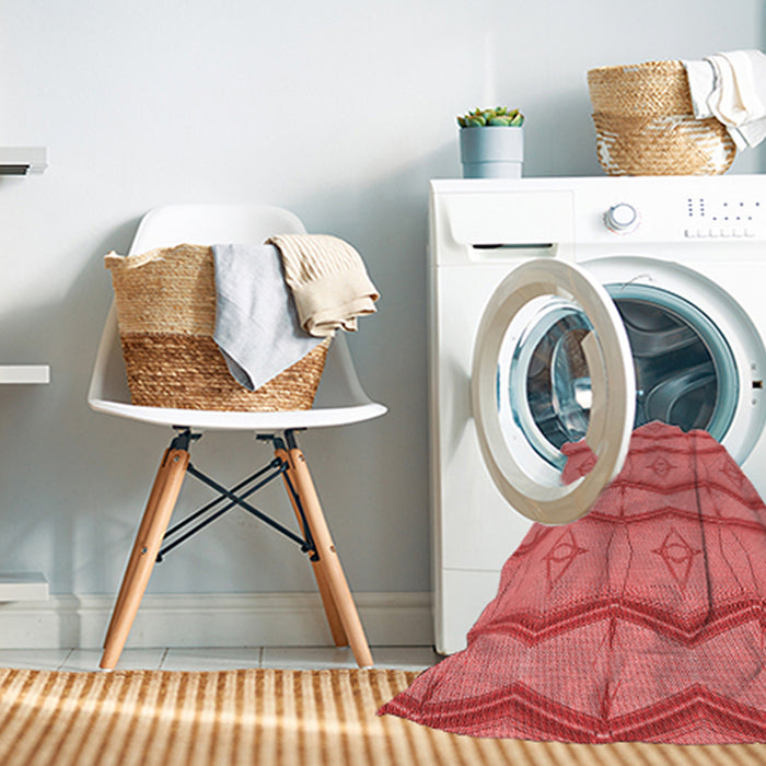 Machine Washable Transitional Ruby Red Rug in a Washing Machine, wshpat336rd
