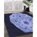 Machine Washable Transitional Sky Blue Rug in a Family Room, wshpat3360blu