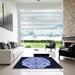 Square Patterned Sky Blue Rug in a Living Room, pat3360blu