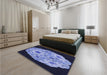 Patterned Sky Blue Rug in a Bedroom, pat3360blu