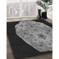 Patterned Charcoal Black Rug, pat3360gry