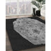 Patterned Charcoal Black Rug in Family Room, pat3360gry