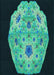 Patterned Deep Teal Green Rug, pat3360lblu