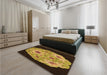 Patterned Red Rug in a Bedroom, pat3360org