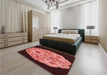 Patterned Red Rug in a Bedroom, pat3360rd