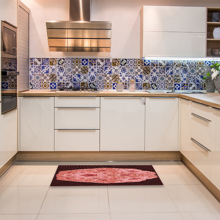 Patterned Red Rug in a Kitchen, pat3360rd