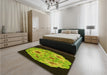 Patterned Pistachio Green Rug in a Bedroom, pat3360yw