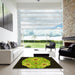 Square Patterned Pistachio Green Rug in a Living Room, pat3360yw