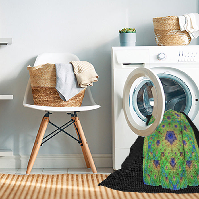 Machine Washable Transitional Midnight Gray Rug in a Washing Machine, wshpat3360