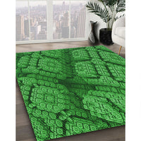 Patterned Green Rug, pat3361grn