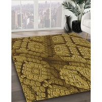 Patterned Caramel Brown Rug, pat3361org