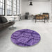 Round Patterned Purple Rug in a Office, pat3361pur