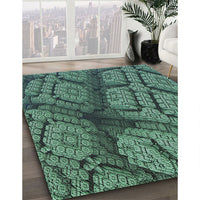 Patterned Emerald Green Novelty Rug, pat3361