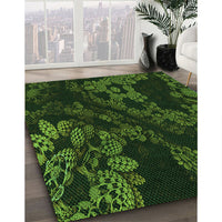 Patterned Black Rug, pat3362grn
