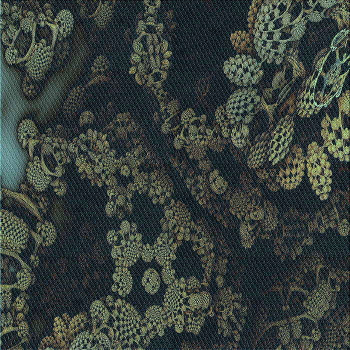 Round Patterned Midnight Gray Rug, pat3362lblu