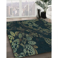 Patterned Midnight Gray Rug, pat3362lblu