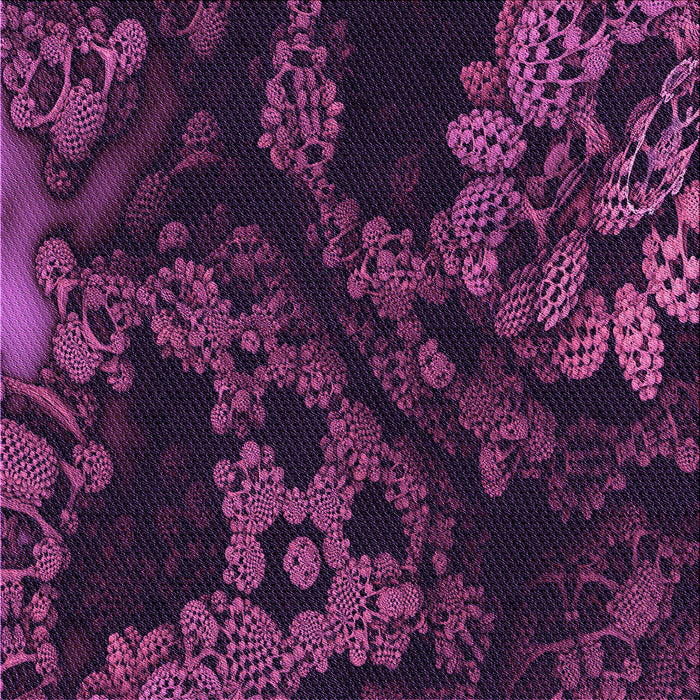 Round Patterned Purple Lily Purple Rug, pat3362pur