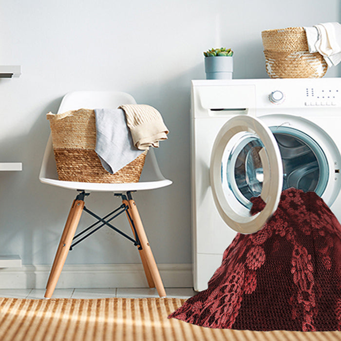 Machine Washable Transitional Maroon Red Rug in a Washing Machine, wshpat3362rd