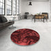 Round Patterned Maroon Red Rug in a Office, pat3362rd