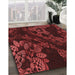 Patterned Maroon Red Rug in Family Room, pat3362rd