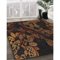 Patterned Sienna Brown Novelty Rug, pat3362