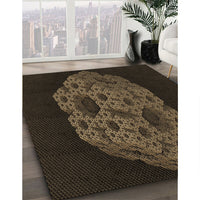 Patterned Red Brown Rug, pat3363brn