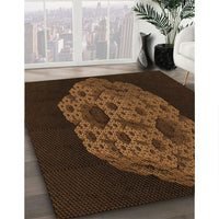 Patterned Mahogany Brown Rug, pat3363org