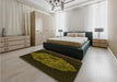 Patterned Oak Brown Rug in a Bedroom, pat3363yw