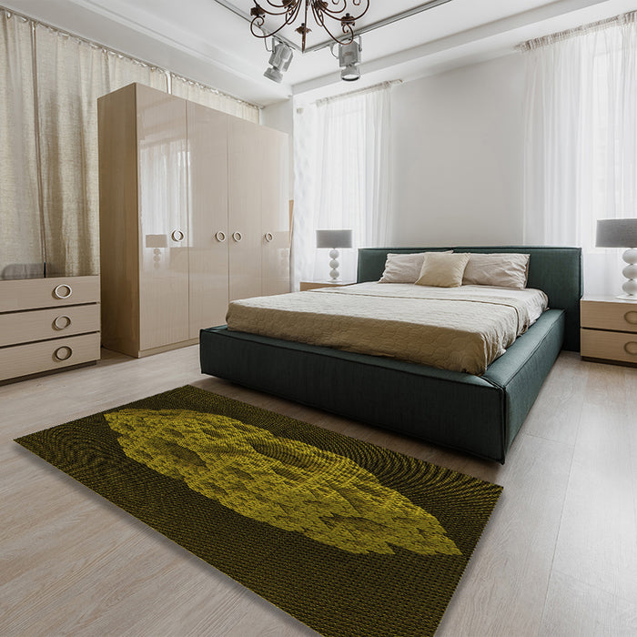 Patterned Oak Brown Rug in a Bedroom, pat3363yw