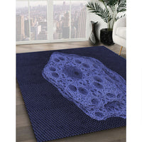 Patterned Night Blue Rug, pat3364blu