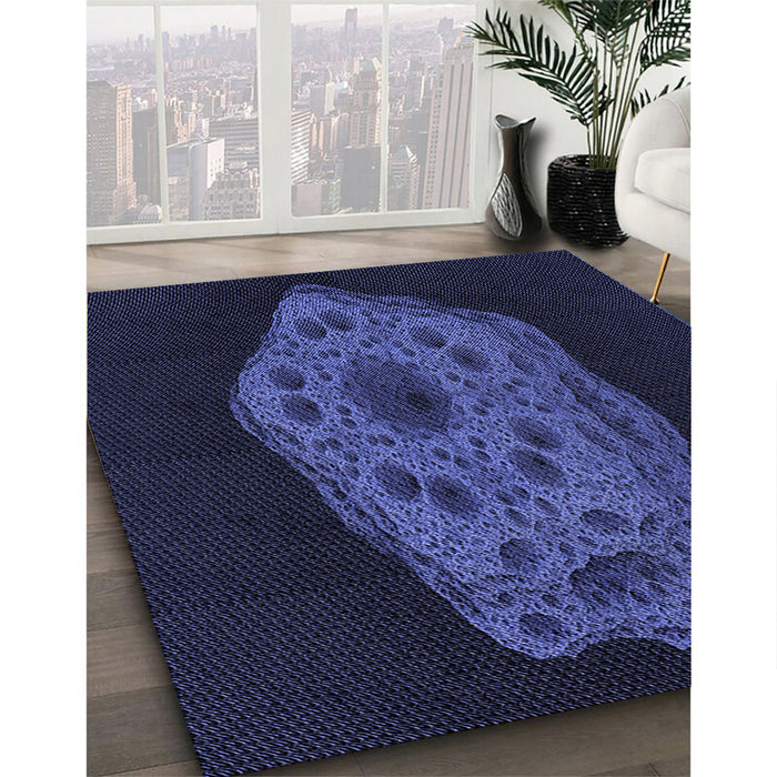 Machine Washable Transitional Night Blue Rug in a Family Room, wshpat3364blu