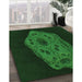 Machine Washable Transitional Green Rug in a Family Room, wshpat3364grn