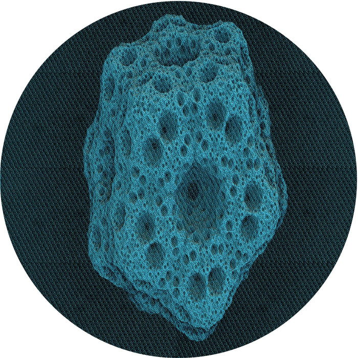 Square Patterned Dark Cyan Green Rug, pat3364lblu