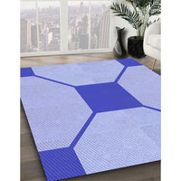 Patterned Light Slate Blue Rug, pat3365blu