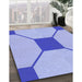 Patterned Light Slate Blue Rug in Family Room, pat3365blu