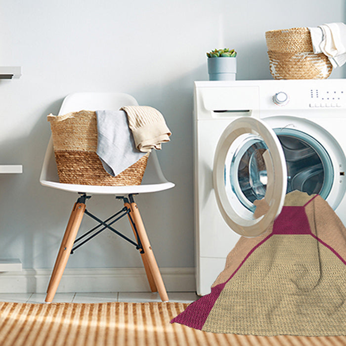 Machine Washable Transitional Orange Rug in a Washing Machine, wshpat3365brn