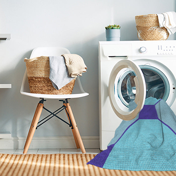 Machine Washable Transitional Blue Rug in a Washing Machine, wshpat3365lblu