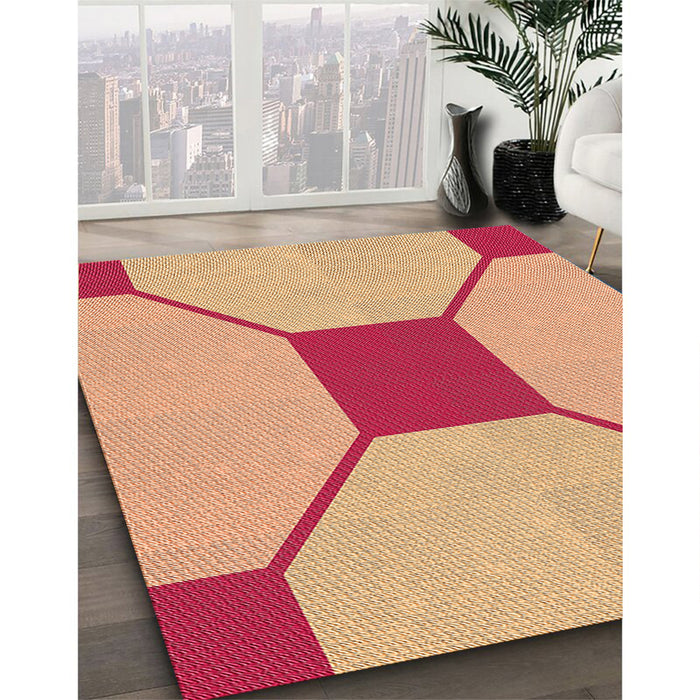 Machine Washable Transitional Yellow Orange Rug in a Family Room, wshpat3365org