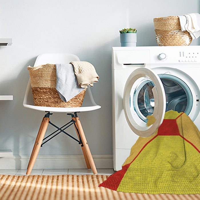 Machine Washable Transitional Neon Orange Rug in a Washing Machine, wshpat3365yw