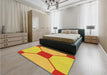 Patterned Neon Orange Rug in a Bedroom, pat3365yw