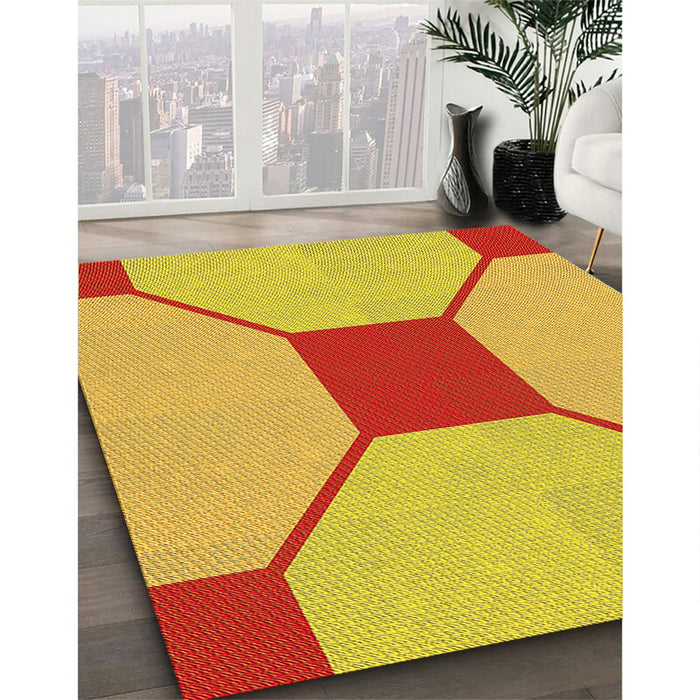 Machine Washable Transitional Neon Orange Rug in a Family Room, wshpat3365yw