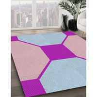 Patterned Blue Modern Rug, pat3365