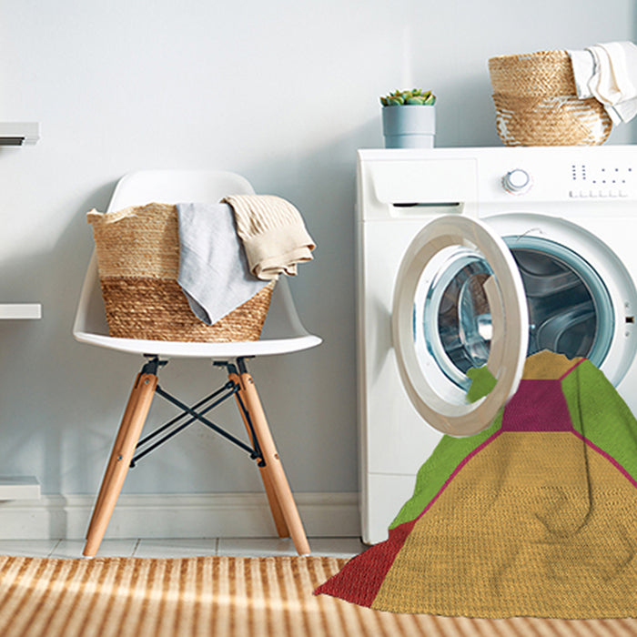 Machine Washable Transitional Pistachio Green Rug in a Washing Machine, wshpat3366brn