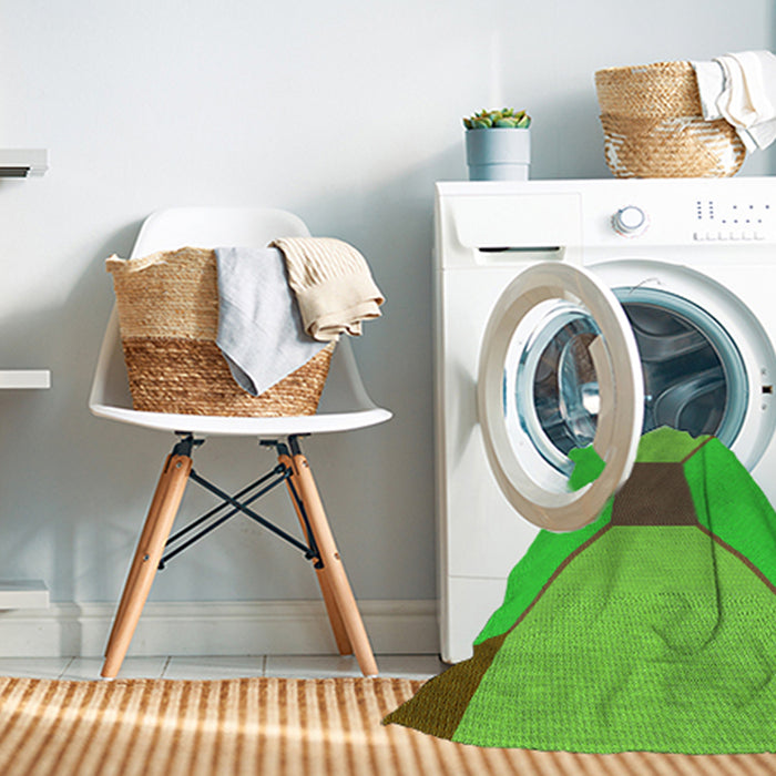 Machine Washable Transitional Dark Lime Green Rug in a Washing Machine, wshpat3366grn