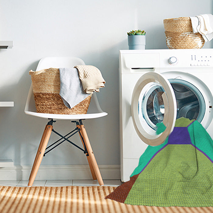 Machine Washable Transitional Khaki Green Rug in a Washing Machine, wshpat3366lblu