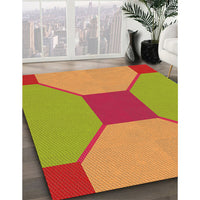 Patterned Orange Red Orange Rug, pat3366org