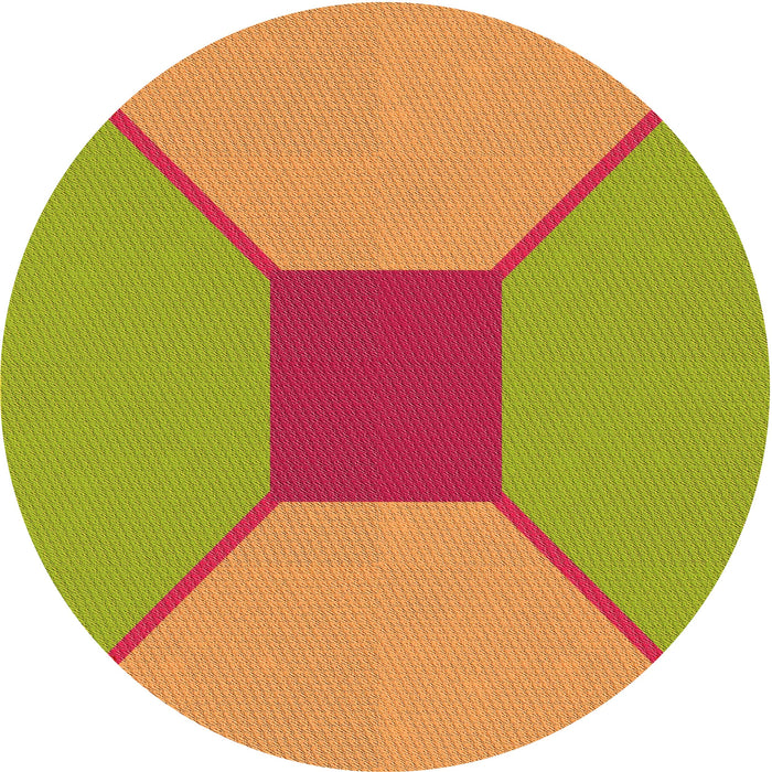 Square Patterned Orange Red Orange Rug, pat3366org