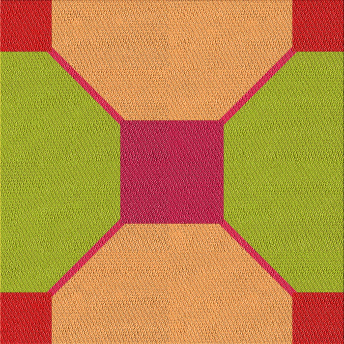 Round Patterned Orange Red Orange Rug, pat3366org