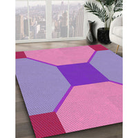 Patterned Neon Pink Rug, pat3366pur