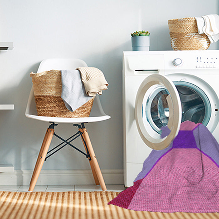 Machine Washable Transitional Neon Pink Rug in a Washing Machine, wshpat3366pur